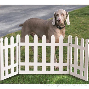 Picket Fence Wood Pet Gate Pet White